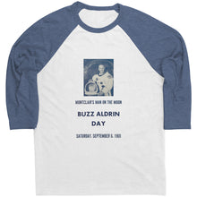 Load image into Gallery viewer, Buzz Aldrin Day Montclair Raglan Baseball Style T-Shirt