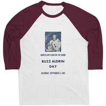 Load image into Gallery viewer, Buzz Aldrin Day Montclair Raglan Baseball Style T-Shirt