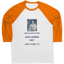 Load image into Gallery viewer, Buzz Aldrin Day Montclair Raglan Baseball Style T-Shirt