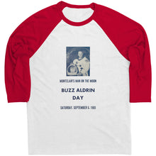 Load image into Gallery viewer, Buzz Aldrin Day Montclair Raglan Baseball Style T-Shirt