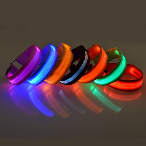 4 Color Beautiful Led Dog Collar Luminous Collar Adjustable Security Puppy Collar Easy Wear Detachable Cat Necklace Pet Supplies