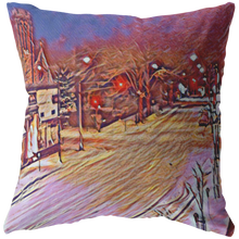 Load image into Gallery viewer, Valley Rd Snow 1969 Impressionist Pillow